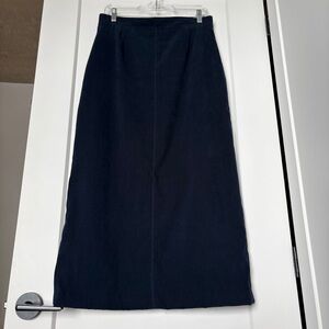 Vintage 90s Y2K Jessica Navy Blue Maxi Skirt – Suede-Like – Lined Size 10